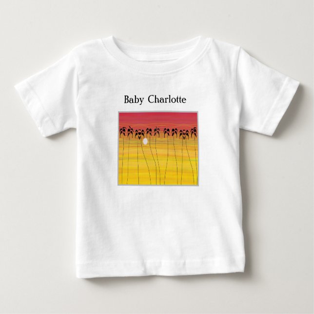 T-shirt Pour Bébé Coucher de soleil tropical magnifique (Devant)