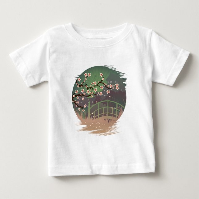 T-shirt Pour Bébé Coucher du soleil sur la fleur (Devant)
