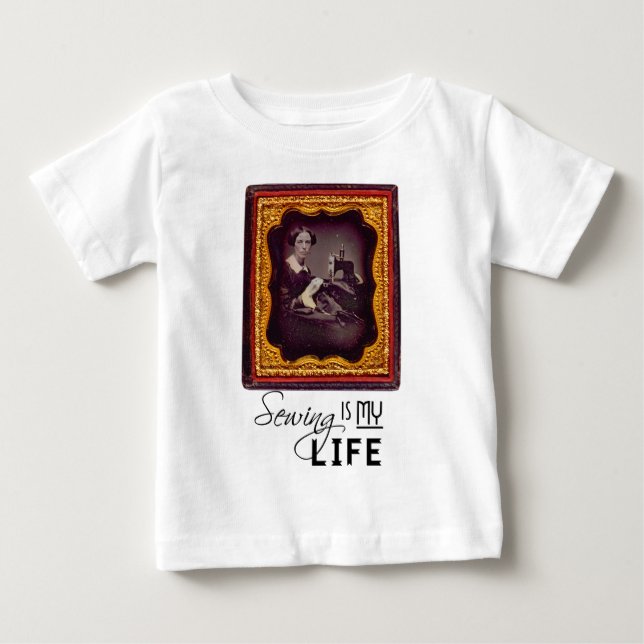 T-shirt Pour Bébé Coudre Est Ma Vie (Devant)
