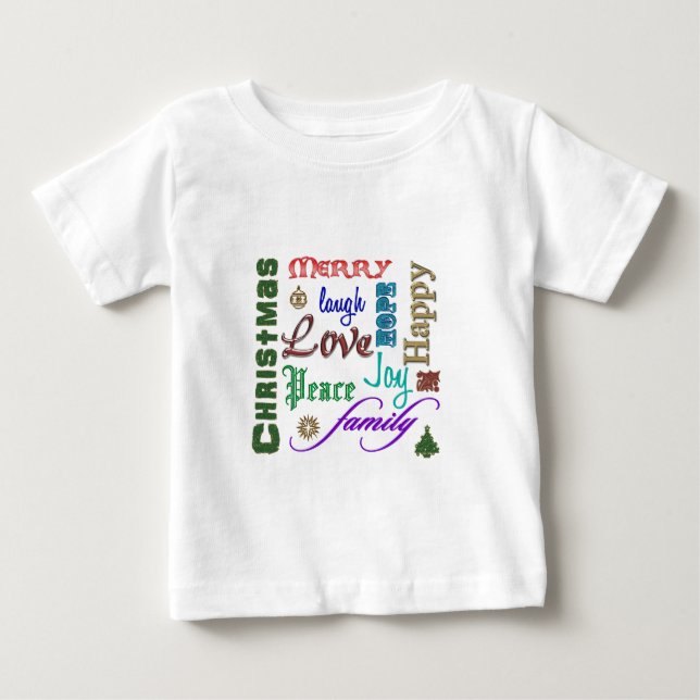 T-shirt Pour Bébé Couleur de l'image de Noël (Devant)