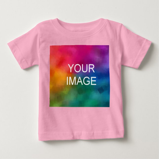 T-shirt Pour Bébé Couleur rose Modèle tendance Ajouter photo (Devant)