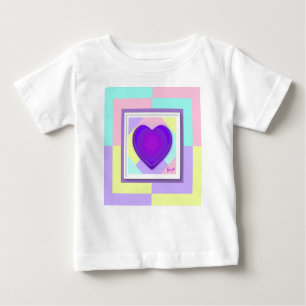 T-shirt Pour Bébé Couleurs pastel & coeurs violets battre