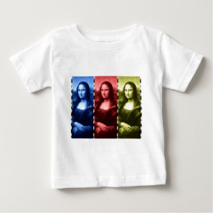 T-shirt Pour Bébé Couleurs primaires Mona Lisa Poster de animal