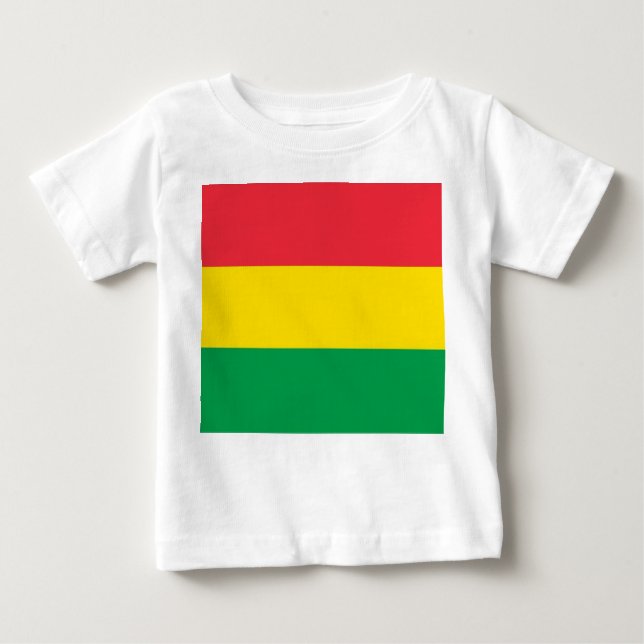 T-shirt Pour Bébé Couleurs Rasta Vert Jaune Rouge Drapeau Grilles Mo (Devant)