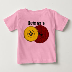 T-shirt Pour Bébé Coupé en bouton (rouge/jaune)