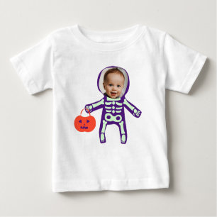 T-shirt Pour Bébé Coupe photo personnalisée ou traiter squelette Hal