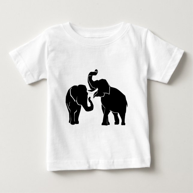 T-shirt Pour Bébé Couple éléphant Couple Couleurs personnalisées T-s (Devant)