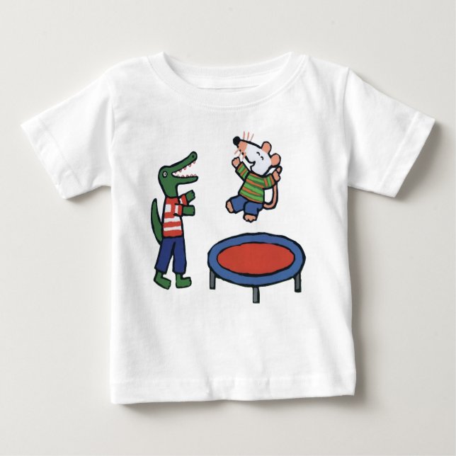 T-shirt Pour Bébé Coups de marmite sur Trampoline (Devant)