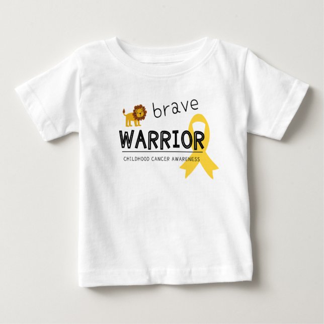 T-shirt Pour Bébé courageux guerrier lion cancer enfant bébé T-shirt (Devant)