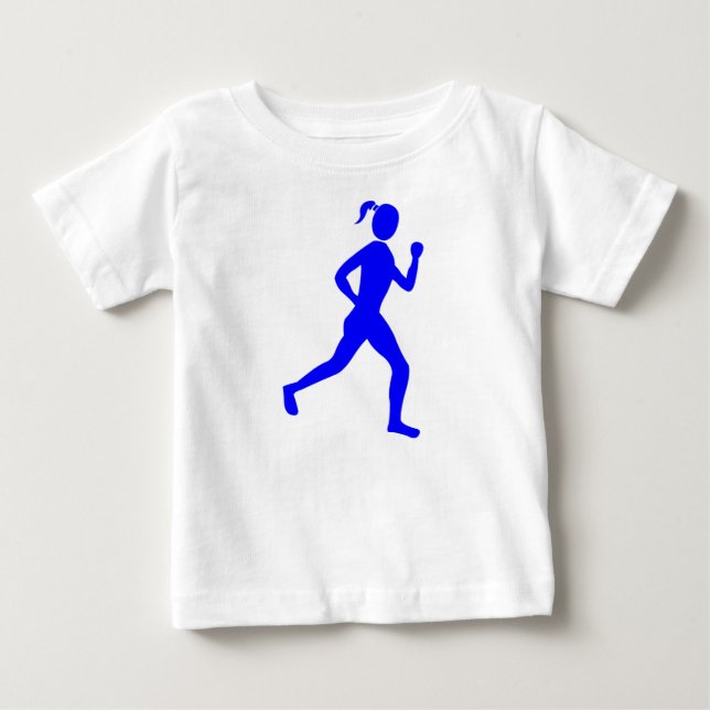 T-shirt Pour Bébé Coureur (Femme) - Bleu (Devant)