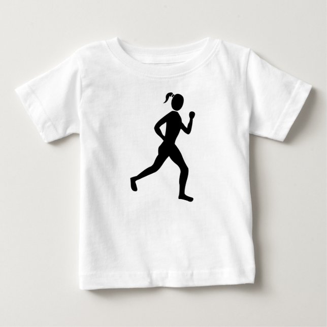 T-shirt Pour Bébé Coureur (Femme) - Noir (Devant)