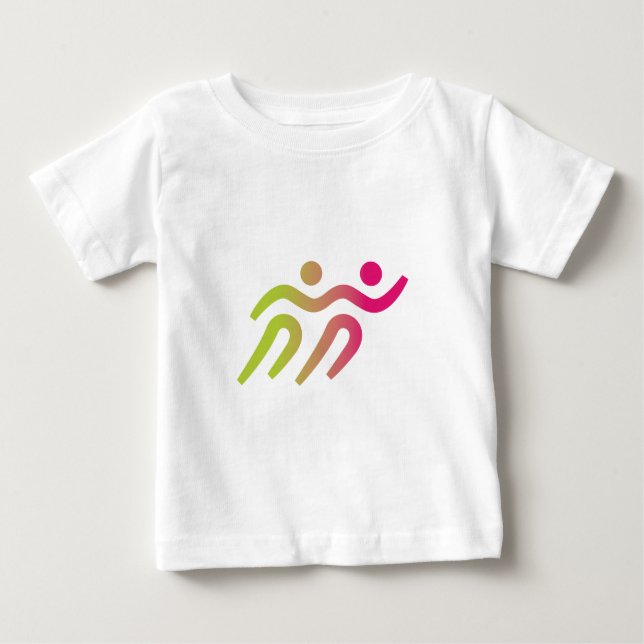 T-shirt Pour Bébé Coureur garçon avec filles (Devant)