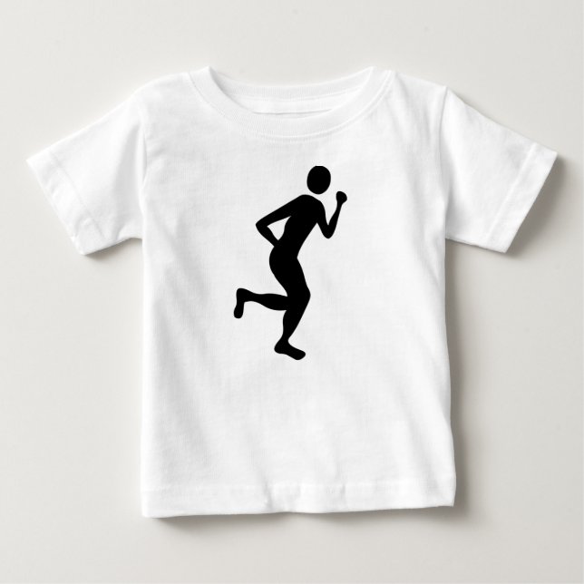 T-shirt Pour Bébé Coureur (Homme) - Noir (Devant)