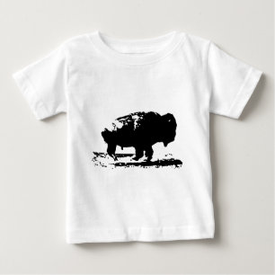 T-shirt Pour Bébé Courir Buffalo Bison Pop Art