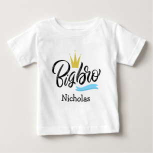 T-shirt Pour Bébé Couronne Big Bro personnalisée