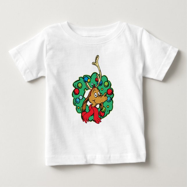 T-shirt Pour Bébé Couronne de Noël de Grinch | Max (Devant)