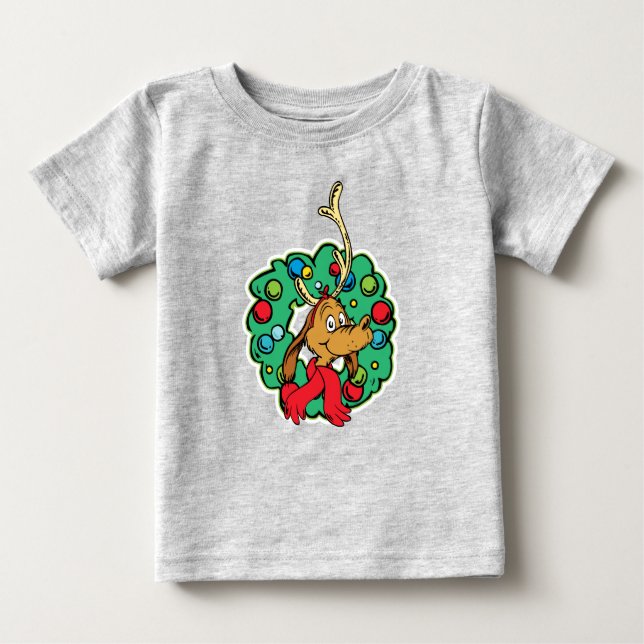 T-shirt Pour Bébé Couronne de Noël de Grinch | Max (Devant)