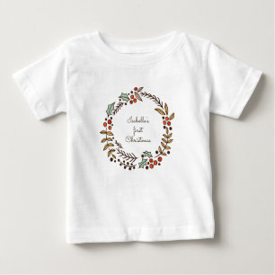 T-shirt Pour Bébé Couronne de Noël Mon premier Noël