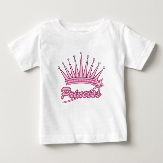 T-shirt Pour Bébé Couronne de princesse rose (Devant)