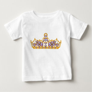 T-shirt Pour Bébé couronne d'or de diamants en forme de cœur