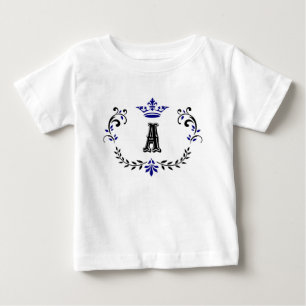 T-shirt Pour Bébé Couronne Guirlande Monogramme A