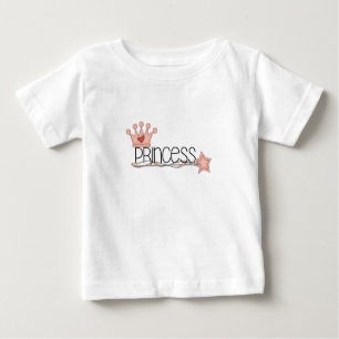 T-shirt Pour Bébé Couronne rose et princesse baguette
