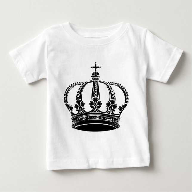 T-shirt Pour Bébé Couronne royale 02 - Noir (Devant)