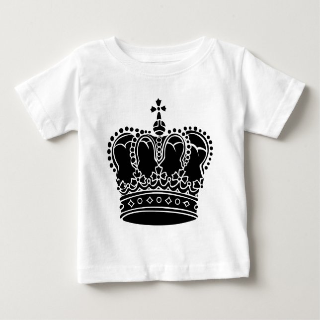 T-shirt Pour Bébé Couronne royale - Noir (Devant)