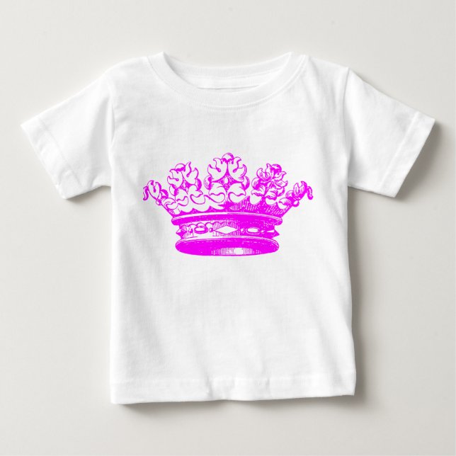 T-shirt Pour Bébé Couronne vintage - Magenta (Devant)