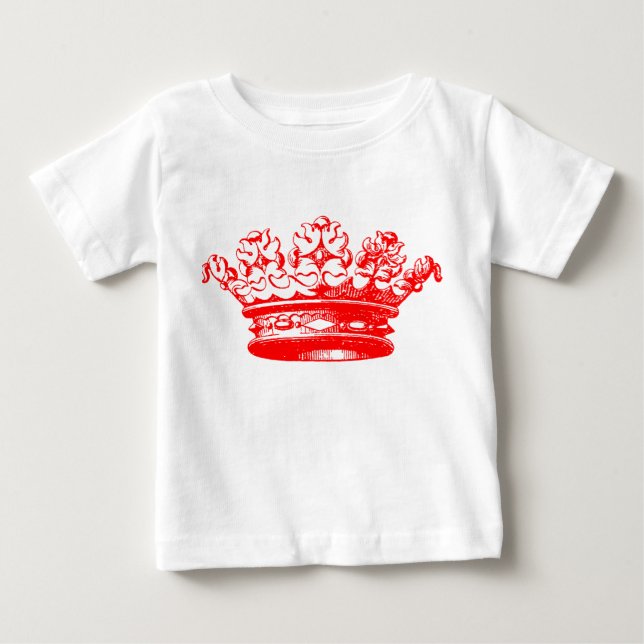 T-shirt Pour Bébé Couronne vintage - Rouge (Devant)