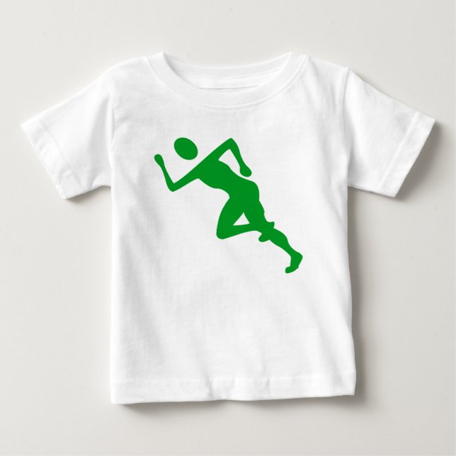 T-shirt Pour Bébé Course - Vert Gazon (Devant)