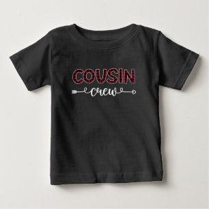 T-shirt Pour Bébé Cousin Crew Buffalo Plaid Famille Motif Noël