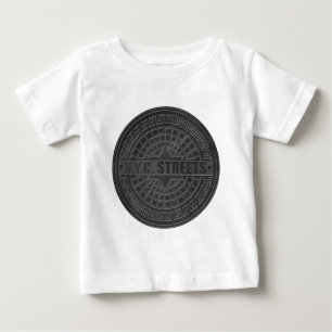 T-shirt Pour Bébé Couvercles de trou en marbre noir