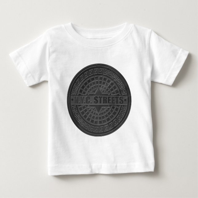 T-shirt Pour Bébé Couvercles de trou en marbre noir (Devant)