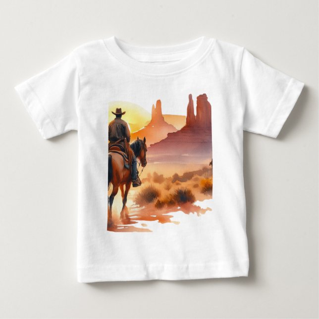 T-shirt Pour Bébé Cow-boy du désert  (Devant)