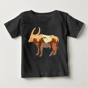 T-shirt Pour Bébé Cowboy Desert Sunrise Cattle Bull Cactus