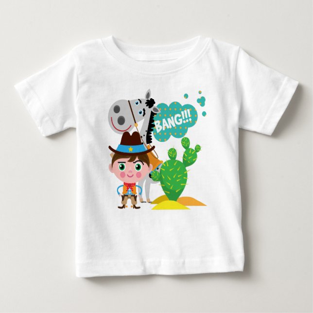 T-shirt Pour Bébé Cowboy et Horse (Devant)