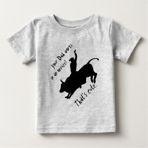 T-shirt Pour Bébé Cowboy luxuriant de rodéo d'équitation de Taureau