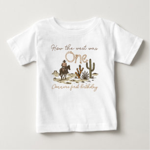 T-shirt Pour Bébé Cowboy Marron Rustique Comment l'Ouest a été un 1e