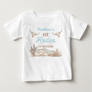T-shirt Pour Bébé Cowboy occidental de vintage Premier Rodéo 1er Ann