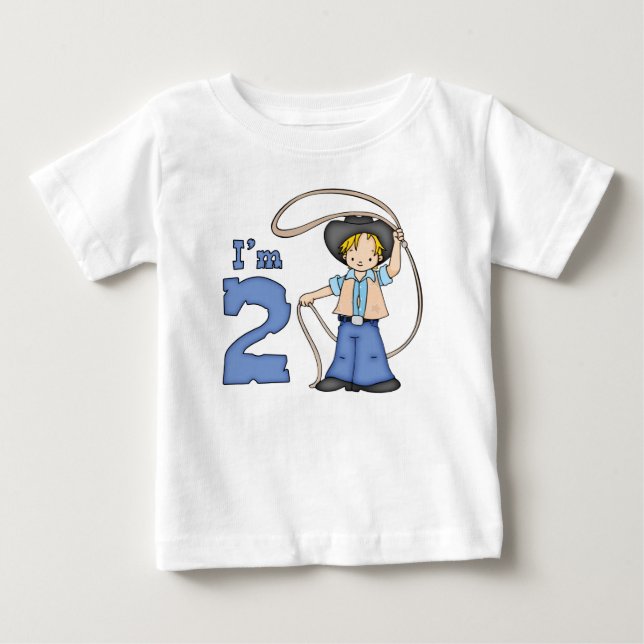 T-shirt Pour Bébé Cowboy Roper 2e anniversaire (Devant)