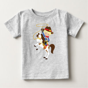 T-shirt Pour Bébé Cowboy, shérif, cheval, lasso, occidental, cheveux