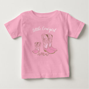 T-shirt Pour Bébé Cowgirl Baby shower Pays Western Rose Girl