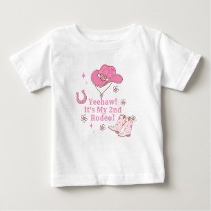 T-shirt Pour Bébé Cowgirl Deuxième Rodéo 2e fête d'anniversaire