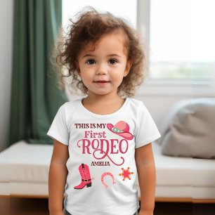 T-shirt Pour Bébé Cowgirl My 1st Rodeo Baby girl premier anniversair