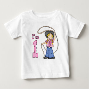 T-shirt Pour Bébé Cowgirl Roper 1er anniversaire