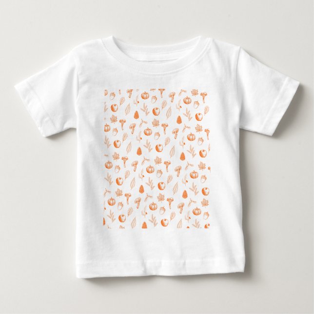 T-shirt Pour Bébé Cozy Autumn Pattern (Devant)