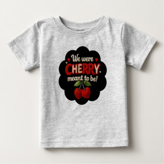 T-shirt Pour Bébé Cozy knitted-style typography and adorable cherry 