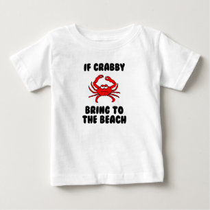 T-shirt Pour Bébé Crabby Apporte à la Plage Mignon