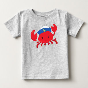 T-shirt Pour Bébé Crabe marin, Crabe mignon, Casquette marin, Voile,